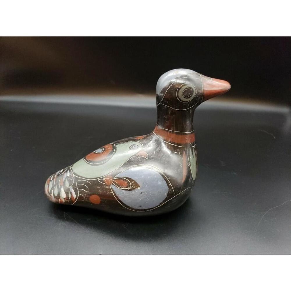 Vintage Ceramic Duck Mexico? Hand Painted/Made Folk Art Collectible